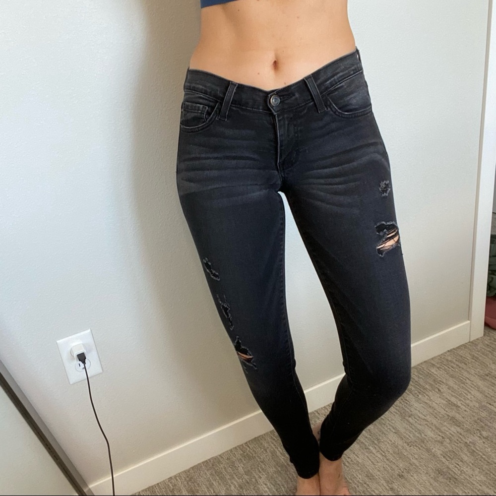 Flying Monkey distressed black skinny jeans